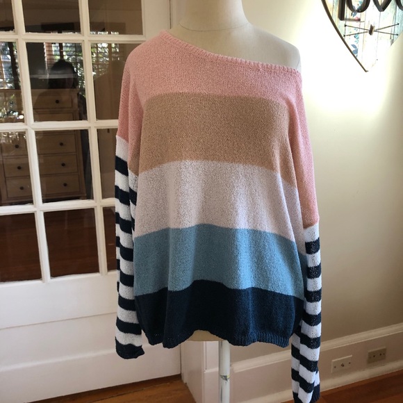 Casual Obsession Striped Sweater Medium - Picture 2 of 13